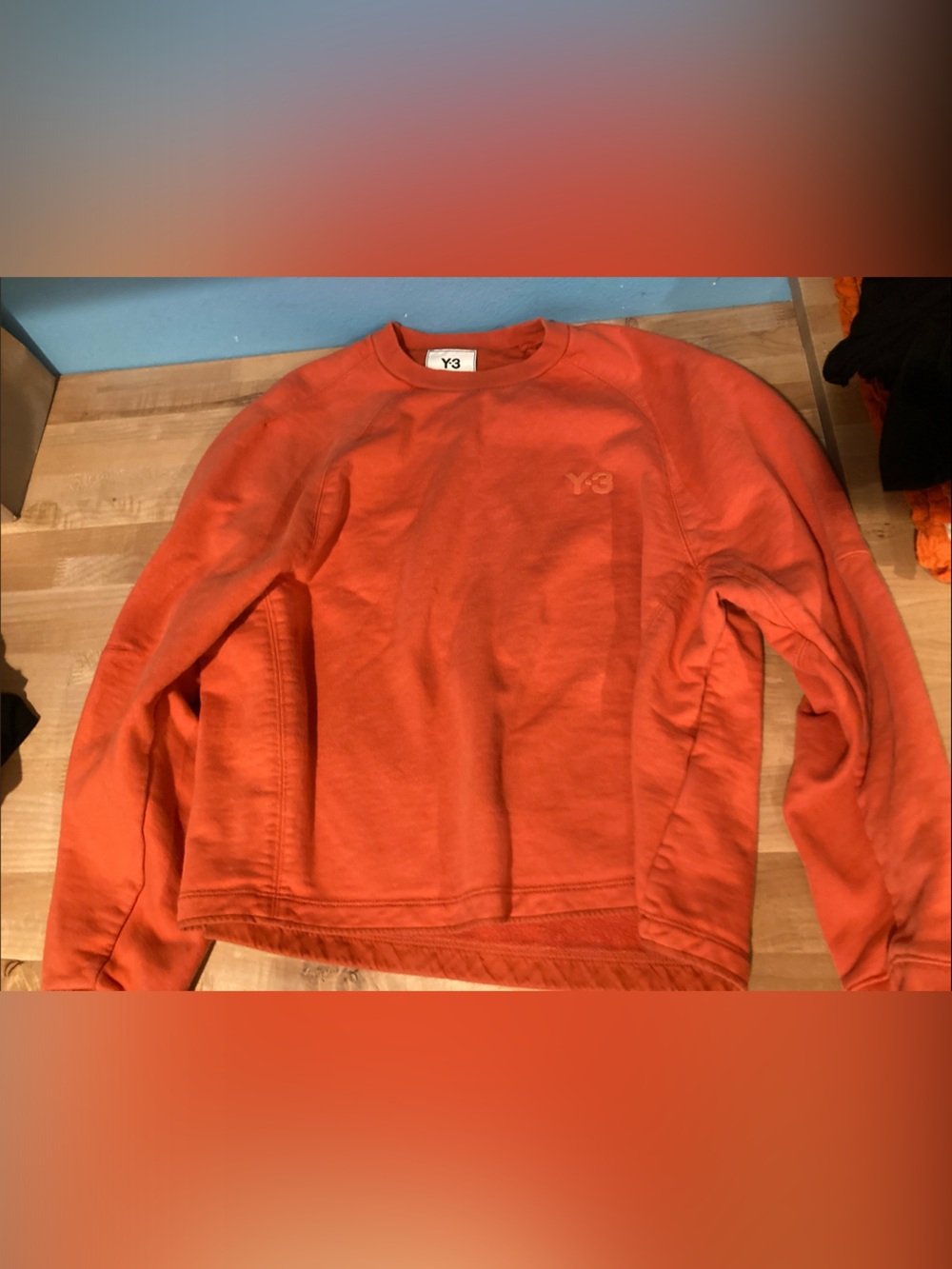 Y-3 Men's Bright Orange Crewneck Sweatshirt